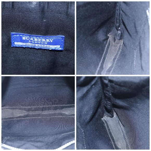 BURBERRY Nova Check Blue Label Shoulder Bag Nylon Black Auth 80167 - Picture 15 of 16